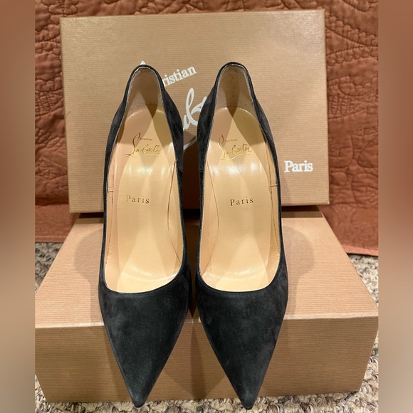 Christian Louboutin So Kate 120 Veau Velours - Charbon - Picture 2 of 9